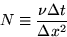 \begin{displaymath}
N \equiv {\nu \Delta t\over \Delta x^2}\end{displaymath}