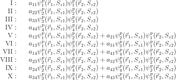 \begin{displaymath}
\begin{array}{rl}
{\rm I}: & \quad
a_{11} \pp1/{\skew0\ve...
...p4/{\skew0\vec r}_1//z1/\pp3/{\skew0\vec r}_2//z2/
\end{array}\end{displaymath}