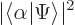 \begin{displaymath}
\vert\langle\alpha\vert\Psi\rangle\vert^2
\end{displaymath}