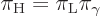 \begin{displaymath}
\pi_{\rm {H}} = \pi_{\rm {L}} \pi_\gamma
\end{displaymath}