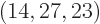 $(14,27,23)$