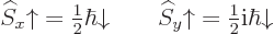 \begin{displaymath}
{\widehat S}_x{\uparrow}= {\textstyle\frac{1}{2}}\hbar{\dow...
...}_y{\uparrow}= {\textstyle\frac{1}{2}}{\rm i}\hbar{\downarrow}
\end{displaymath}