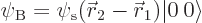 \begin{displaymath}
\psi_{\rm {B}} = \psi_{\rm s}({\skew0\vec r}_2-{\skew0\vec r}_1) {\left\vert\:0\right\rangle}
\end{displaymath}