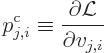 \begin{displaymath}
p^{\rm {c}}_{j,i} \equiv \frac{\partial{\cal L}}{\partial v_{j,i}}
\end{displaymath}