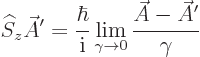 \begin{displaymath}
{\widehat S}_z \skew3\vec A' = \frac{\hbar}{{\rm i}}
\lim_{\gamma\to 0}\frac{\skew3\vec A- \skew3\vec A'}{\gamma}
\end{displaymath}