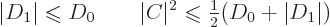 \begin{displaymath}
\vert D_1\vert \mathrel{\raisebox{-.7pt}{$\leqslant$}}D_0 \...
...pt}{$\leqslant$}}{\textstyle\frac{1}{2}} (D_0+\vert D_1\vert)
\end{displaymath}