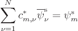 \begin{displaymath}
\sum_{\nu=1}^N c^*_{m,\nu} \overline\pe\nu//// = \pe m////
\end{displaymath}