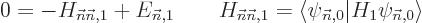 \begin{displaymath}
0 = - H_{{\vec n}{\vec n},1} + E_{{\vec n},1}
\qquad
H_{{...
...1} = \langle\psi_{{\vec n},0}\vert H_1\psi_{{\vec n},0}\rangle
\end{displaymath}