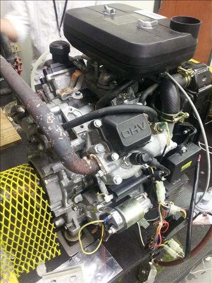 Close-up of the trigen engine