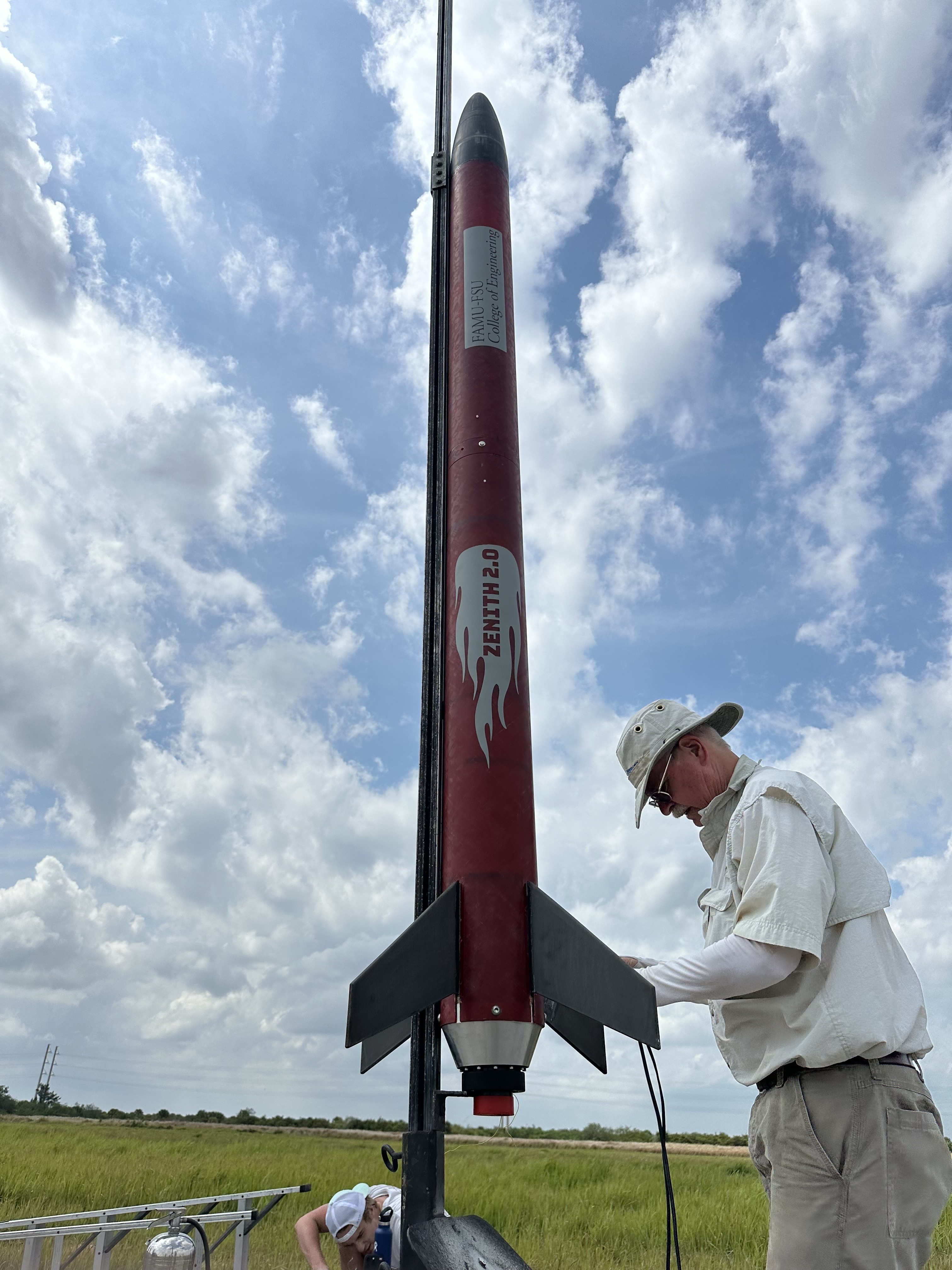 Rocket on launch rail