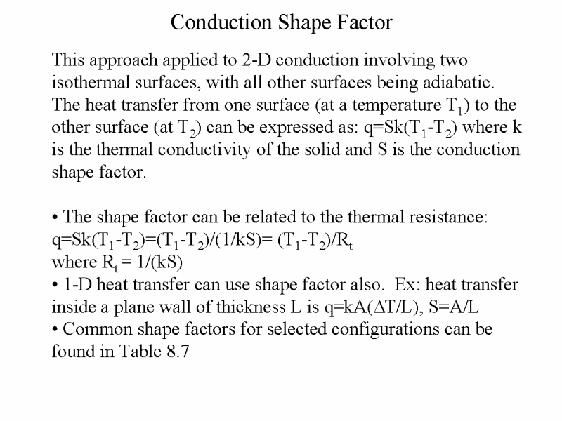 Conduction Shape Factor