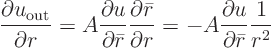 \begin{displaymath}
\frac{\partial u_{\rm out}}{\partial r} =
A \frac{\parti...
...al r}=
- A \frac{\partial u}{\partial \bar r} \frac{1}{r^2}
\end{displaymath}