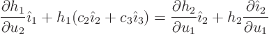 \begin{displaymath}
\frac{\partial h_1}{\partial u_2} {\hat\imath}_1 +
h_1 (...
...\imath}_2 +
h_2 \frac{\partial{\hat\imath}_2}{\partial u_1}
\end{displaymath}