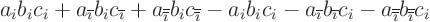 \begin{displaymath}
a_ib_ic_i + a_{{\overline{\imath}}}b_ic_{{\overline{\imath...
...e{\overline{\imath}}}} b_{{\overline{\overline{\imath}}}}c_i
\end{displaymath}