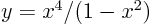 $y=x^4/(1-x^2)$
