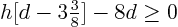 \begin{displaymath}
h [d - {\textstyle 3\frac38}] - 8d \ge 0
\end{displaymath}
