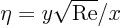 $\eta=y\sqrt{\rm Re}/x$