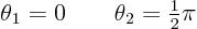 \begin{displaymath}
\theta_1=0 \qquad \theta_2={\textstyle\frac{1}{2}}\pi
\end{displaymath}