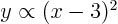 $y\propto (x-3)^2$