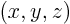 $(x,y,z)$