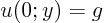 \begin{displaymath}
u(0;y)= g
\end{displaymath}