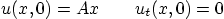 \begin{displaymath}
u(x,0)=Ax \qquad u_t(x,0)=0
\end{displaymath}