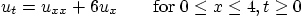 \begin{displaymath}
u_t = u_{xx}+6 u_x \qquad\mbox{for }0\le x\le 4, t\ge 0
\end{displaymath}