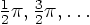 $\frac12\pi, \frac32\pi,\ldots$