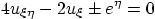 \begin{displaymath}
4 u_{\xi\eta} - 2 u_{\xi} \pm e^\eta = 0
\end{displaymath}