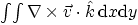 $\int\!\int\nabla\times\vec{v}\cdot{\hat k} {\rm d}{x}{\rm d}{y}$