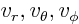 $v_r,v_\theta,v_\phi$