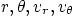 $r,\theta, v_r,v_\theta$