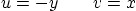 \begin{displaymath}
u = -y \qquad v = x
\end{displaymath}