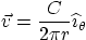 \begin{displaymath}
\vec v = \frac{C}{2\pi r} {\widehat \imath}_\theta
\end{displaymath}