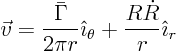 \begin{displaymath}
\vec v = \frac{\bar\Gamma}{2\pi r} \hat\imath _\theta + \frac{R \dot R}{r} \hat\imath _r
\end{displaymath}