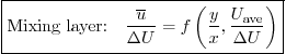 \begin{displaymath}
\fbox{$\displaystyle
\mbox{Mixing layer:}\quad
\frac{\ove...
...
= f\left(\frac{y}{x},\frac{U_{\rm ave}}{\Delta U}\right)
$}
\end{displaymath}