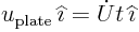 $u_{\rm plate} {\widehat \imath}=\dot{U}t {\widehat \imath}$