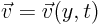 $\vec{v}=\vec{v}(y,t)$