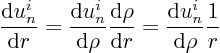 \begin{displaymath}
\frac{{\rm d}u^i_n}{{\rm d}r} =
\frac{{\rm d}u^i_n}{{\rm...
...}\rho}{{\rm d}r} =
\frac{{\rm d}u^i_n}{{\rm d}\rho} \frac1r
\end{displaymath}