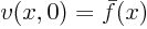 $v(x,0)=\bar f(x)$