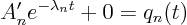 \begin{displaymath}
A_n' e^{-\lambda_n t} + 0 = q_n(t)
\end{displaymath}