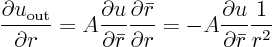 \begin{displaymath}
\frac{\partial u_{\rm out}}{\partial r} =
A \frac{\parti...
...al r}=
- A \frac{\partial u}{\partial \bar r} \frac{1}{r^2}
\end{displaymath}