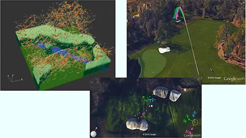 Animated vorticity field showing turbulent flow through a complex plant canopy