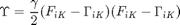 $$\Upsilon = \frac{\gamma}{2}(F_{iK} - \Gamma_{iK})(F_{iK} -
\Gamma_{iK})$$