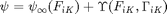 $$\psi = \psi_{\infty}(F_{iK}) + \Upsilon(F_{iK},\Gamma_{iK})$$